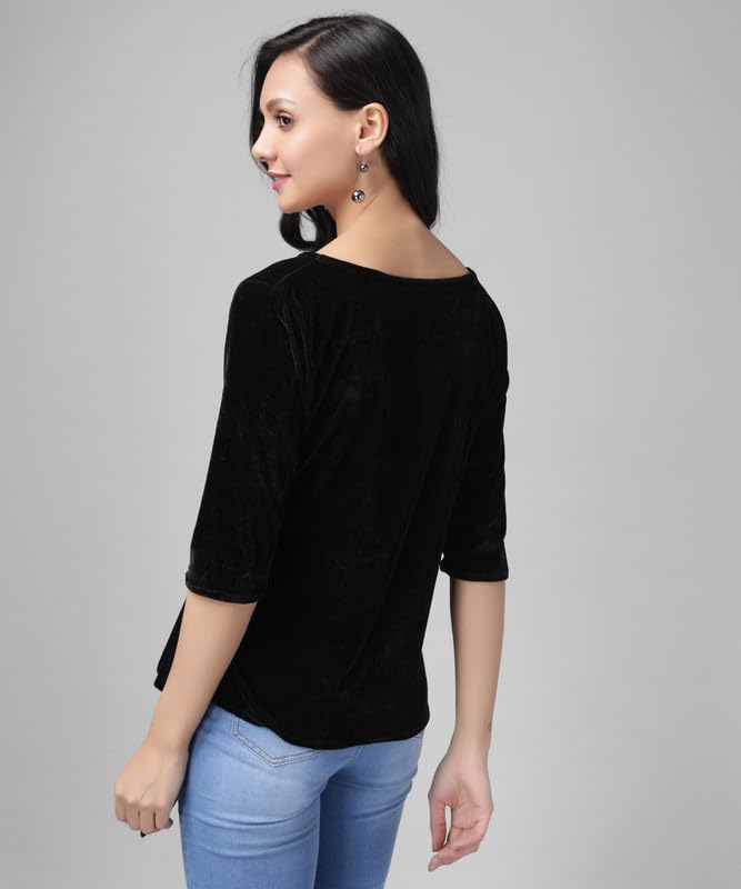 Image of Vaararo Women Dress Shirt, Velvet, Regular Fit