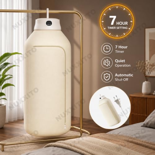 Image of Electric Fast-Drying Machine with Adjustable Timer & Hassle-Free Setup Low Noise, Energy Saving, For Apartment, RV, Travel, Small Spaces Heat Warmer For Baby & Light Clothes (Small)