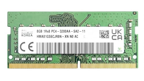 Image of 8GB DDR4 Laptop RAM for SK hynix 3200MHz PC4-25600 260-Pin SO-DIMM Single Rank 1.2V Non-ECC Unbuffered Notebook Memory Module Upgrade (Part: HMA81GS6CJR8N-XN)