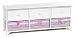 Produktbild ts-ideen Landhaus Kommode Schrank weiß Sideboard mit 3 Schubladen und 3 Körben Bezug in Pink NEU