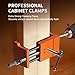 Cabinet Clamps, Professional Wood Joinery Alignment Tool, Adjustable Panel Clamping System for Cabinet Building, 4-Point Positioning Clamps, 2 Pack, Orange