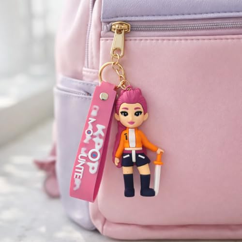 Image of Wanna Party Korean Pop Theme Cartoon Keychains, Rumi Keychain for Girls, Cute Backpack Key Chain Accessories Wristlet chain Return Gift Items for Boys & Girls