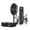 Rode Microphones NT1/AI1 Complete Studio Interface Kit, USB, met Microfoon, Houder, Plopkap, Zwart