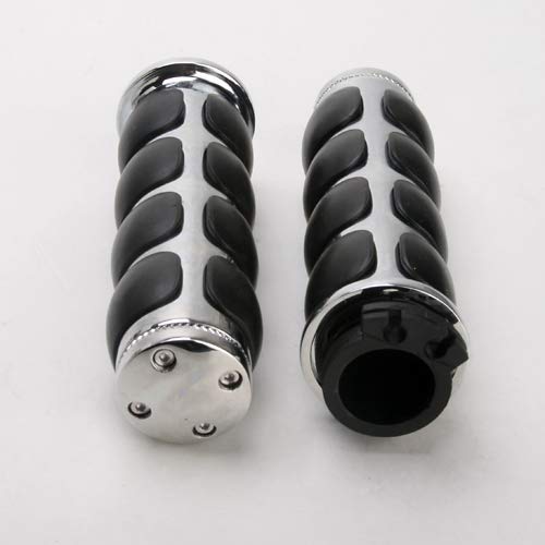 YONGYAO Impugnatura Manubrio Moto da 1 Pollice Nero Bianco Universale per Harley
