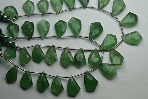 LKBEADS Unisex 8 Inch Green Strawberry Quartz 16-18 MM Kite Shape Faceted Cut Stones for Jewellery Making, Beading & Craft Supplies (Multicolor) -05614