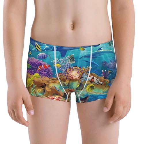 Boys' Cotton Boxer Brief Soft Underwear-Sea World
