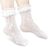 Tienyuu Women's Ruffle Cuff Lace Anklet Socks - Enhance Your Date Night Outfit