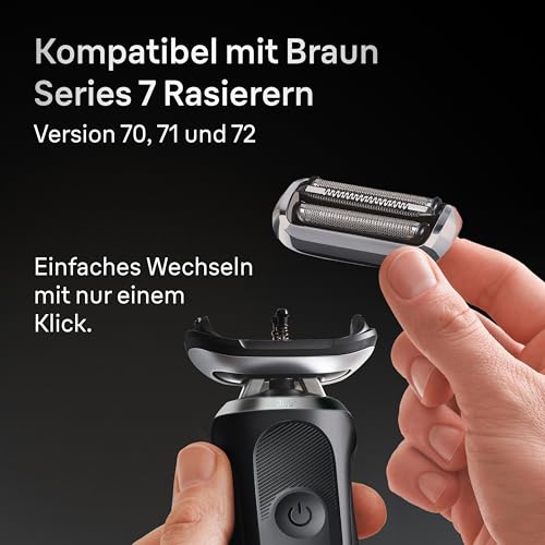 Braun Series 7 Elektrorasierer Scherkopf 74S – ORIGINAL Ersatzscherteil & Rasierer Zubehör vom Hersteller – Made in Germany, Kompatibel mit S-7 Rasierern – 70, 71 und 72 – Silber 6