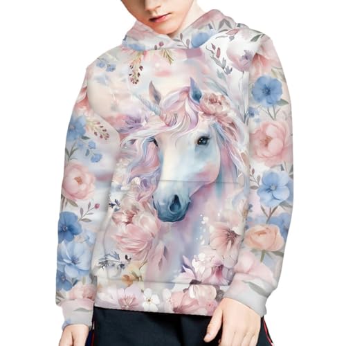 Image of GLUDEAR Teen Boys Girls Novelty Animal Galaxy Hoodies Sweatshirts Pullover