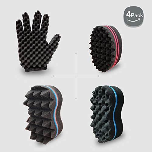 Barber Curl Twist Sponge Glove(Right) and Big Holes Hair Brush Double Sided Sponge