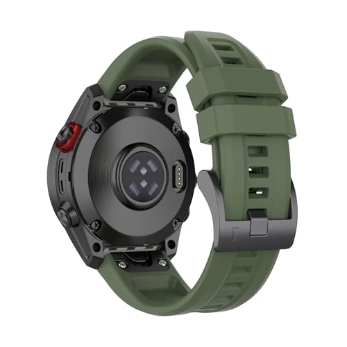 [�����ȓX] �N�C�b�N�t�B�b�g 26mm 22mm �V���R���X�g���b�v �ɓK��Garmin Tactix 8/Fenix 8 51mm 47mm 43mm �ϋv���u���X���b�g Enduro3/Fenix 7S E 7X(Army green,22mm)