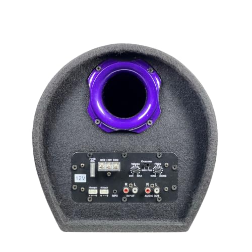 Image of 10 Inch D-Shaped Car Bass Tube | Built-in Amplifier | Dual Voice Coil | Plug & Play | Purple