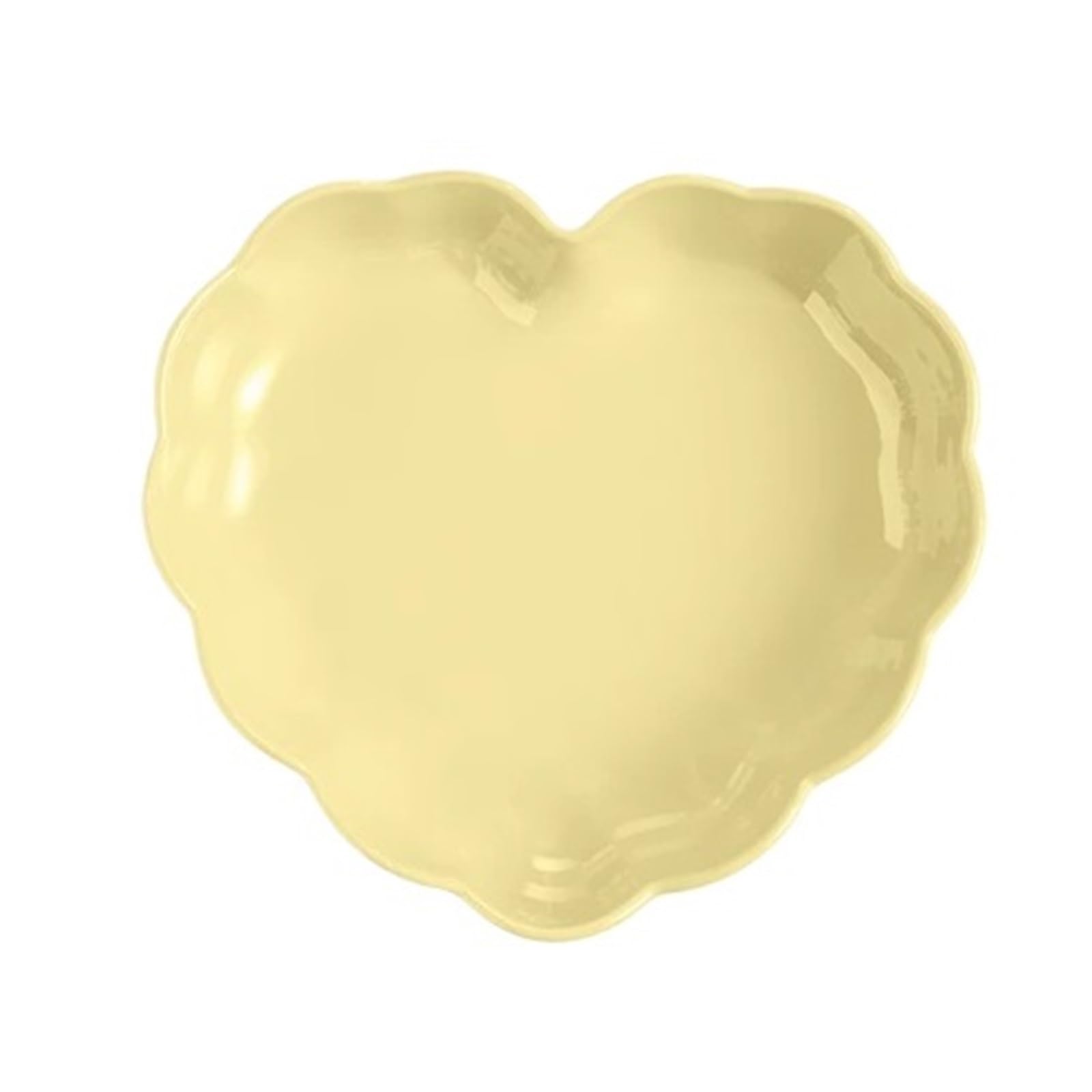 Teglia da Forno Teglia da Forno con Petali in Ceramica a Forma di Cuore(Yellow)