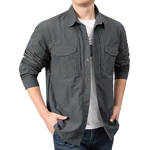 Chemise de safari en coton homme pour randonnée et voyage