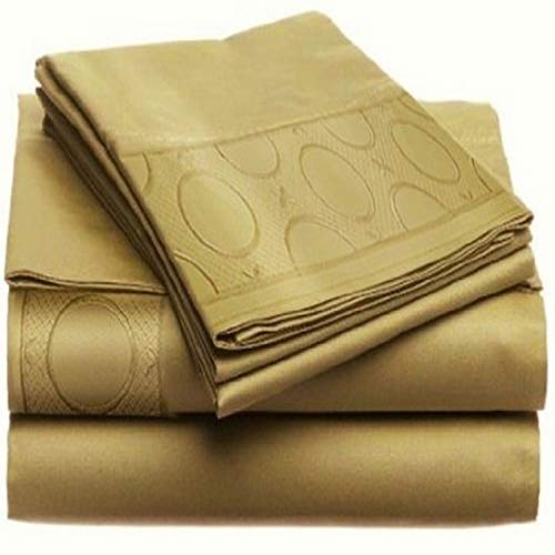 LUXURIOUS Jill Morgan Embroided -Allegra FULL 4pc Sheet Set, 1-JMA-151, GOLD by Home Dynamix