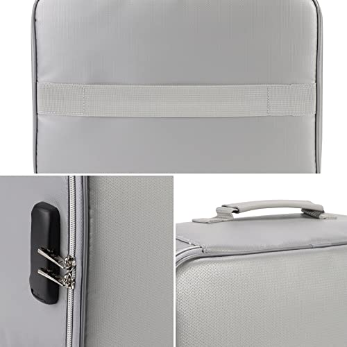 Homesen Bolsa de documentos à prova de fogo, organizador de segurança, fecho com zíper, resistente a