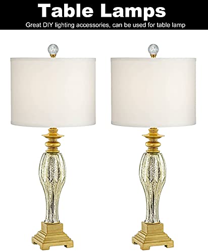 Crystal Lamp Finials With Polished Brass Finish Base, Ball Shaped Clear Bubbles Glass With Screw Knob Cap, Decoration Accessories For Table And Floor Lamps Shade Top (2 Pack) #TOP5