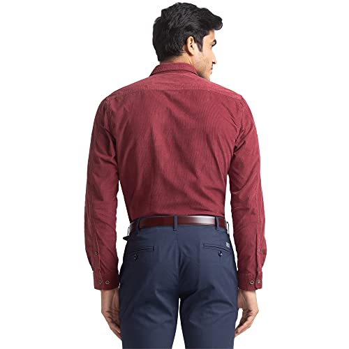 Image of Colorplus Men's Pure Cotton Solid Piece Dyed Pattern Tailored Fit Spread Collar Full Sleeve Casual Shirt