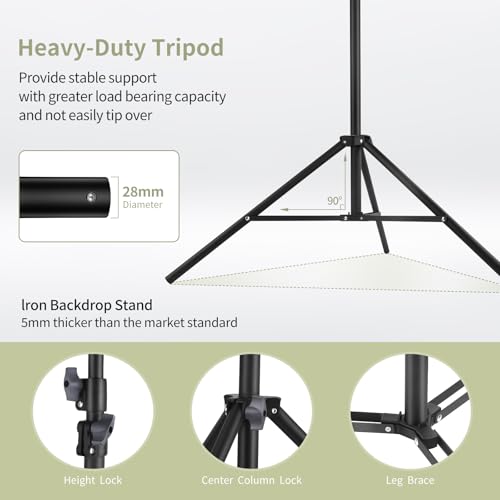 Backdrop Stand 10x7ft(WxH) Photo Studio Adjustable Backdrop Stand Kit Photography Backdrops with 4 Crossbars, 6 Clamps, 4 Spring Clip, 2 Sandbags and Carry Bag for Parties/Wedding/Photography by Anautin - Used condition - Image 3