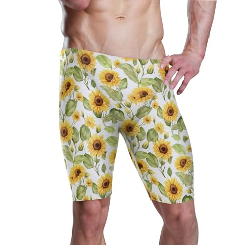 UMIRIKO Sunflower Flowers Mens Swim Jammers Swimsuit XL B0402463