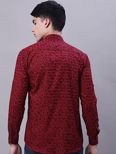 Image of Majestic Man Men's Cotton Regular Fit Short Floral Printed Kurta