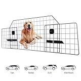 Adakiit Dog Barrier for SUV Car & Vehicles, Adjustable Pet Barrier Car Gate Universal Fit Wire Mesh Dog Car Guard - Car Divider for Dogs Pets SUVs