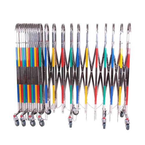 Genişletilebilir Güvenlik Bariyer Kapısı - Araba Yolu ve Garaj için 360 ° Haddeleme Katlanır Çelik Barikat - Çok Renkli 1.1x1m - Hızlı Alan Engelleyici ve Güvenlik Çözümü