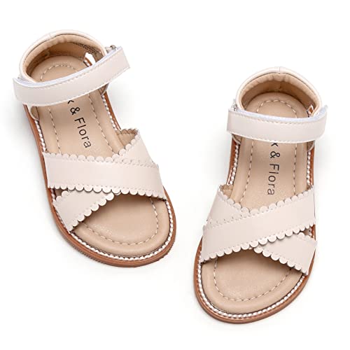 Image of Felix & Flora Toddler Girl Sandals -Flower Girl Dress Shoes Open Toe Little Kid Flats