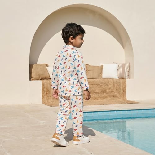 Image of CLAP Kids Cotton Printed Full Sleeves Night Suit