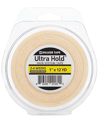 WaLKER TaPE Ultra Hold Adhesive Tape, 1" x 12 Yards Roll, Long-Lasting, High-Tack Adhesive Tape for Daily Wear Systems, Secure Bonding, Flexible Comfort, Clear Finish for Professional Use