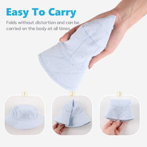 OMUKY Baby Sun Hat Cotton Beach Cap for Infant Toddler Boys and Girls Sun Protection Bucket Hat4