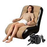 FUDUOXIAO Aufblasbares Sofa mit Pumpe, Aufblasbare Couch Wasserdichtes Luftsofa Aufblasbarer Sessel mit Plüschbezug, Tragbare Aufblasbarer Stuhl Sofa für Schlafzimmer Wohnzimmer Garten