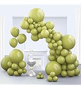 Zingnify Sage Green Balloons, 150 pcs Different Sizes Pack of 18 Inch 12 Inch 10 Inch 5 Inch Matt...