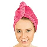  Glomixs Hair Dry Towel, Microfiber Wrapped Quick Drying Shower Bath Cap with Button, Super Absorbent Soft Quick Dry Turban Bath Shower Head Towel, Quick Magic Dryer, Dry Hair Hat, Wrapped Bath Cap