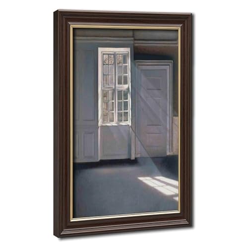Toile Vilhelm Hammershoi cadre inclus pour habiller un mur de bureau vide 40,6x61 cm