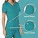 Cherokee Scrubs Top for Women Mock Wrap with 3 Pockets, Soft, 2-Way Stretch & Durable Fabric - WW610, M, Teal Blue
