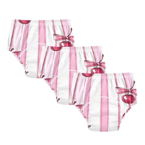 Coikll A Seamless Pattern Red Cherries Tied with Bows Toddler Training Underwear Waterproof Baby Pee Pants -4T