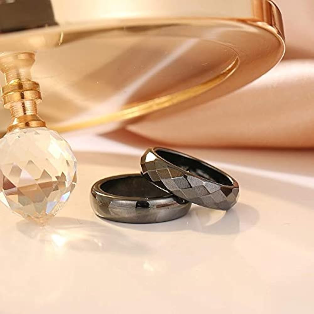 Amazon | [Rockyu] レディースリング メンズ 黒 ブラック テラヘルツ