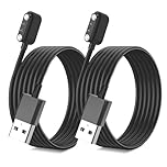 MohLythrix 2 Pack Magnetic Smart Watch Charger for YAMAY SW022 Smartwatch 2 pin 4mm Charging Cables Universal Compatible with Ticwatch GTX, AGPTEK LW11, Nerunsa, Radley, Reflex Active, 3.3ft