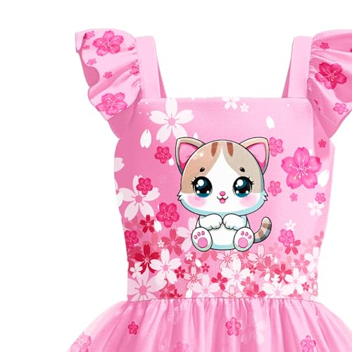 LQSZ Toddler Tutu Dress Unicorn Girls Fluffy Summer Dresses Party Tulle Sundress School for Kids 3-12Y3