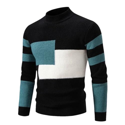 Men's Autumn and Winter Warm Neck Sweater Knit Pullover Tops Clothes
