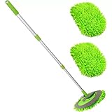 Lavar Carros con Mango Largo Cepillos De Microfibra para Lavar Autos Carro Esponja Set Cepillo para Polvo De Lavado De...