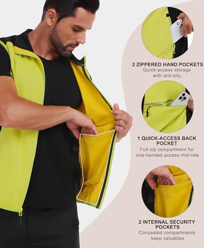 Image of Little Donkey Andy Men's Water-resistant Outerwear Vests, Stretch Windproof Vest for Cycling, Running, Golf