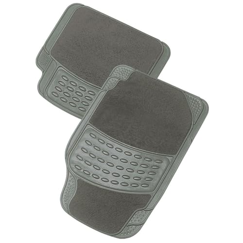 KRAWEHL - Juego de 4 Alfombras París - de PVC/Moqueta - para Coches - Alfombrillas Delanteras y Traseras - Flexibles - Perfil Anatómico - Reverso Antideslizante - Color Beige