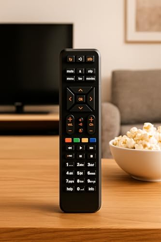 Image of Replacement Remote Compatible for SD and HD Airtel DTH Set Top Box Remote Control (Please Match Old Remote Before Order) Black