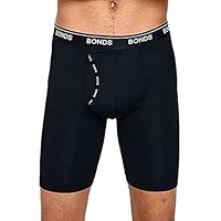 Bonds Men's Underwear Microfibre Guyfront Long Trunk, Nu Black, XX-Large