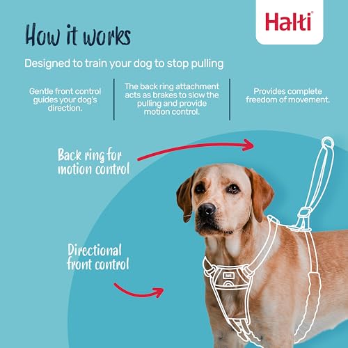 halti no pull harness - to stop your dog pulling on the leash adjustable lightweight and easy to use reflective dog training harness for medium dogs size m