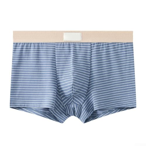 Boxer classique en coton respirant pour homme à rayures pour plus de confort (L bleu)