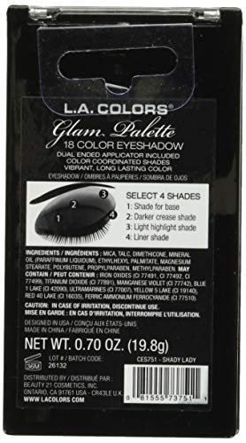 L.a. Colors 18 Color Eyeshadow Palette, Shady Lady, 0.70 Oz,Powder #TOP1