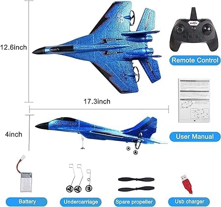 Image of Rc Airplanes, Remote Control Airplanes Glider 2.4 GHZ, Easy to Fly Remote Control Fighter, Epp Foam Rc Aircraft with Automatic Balance Gyro for Kids /Adult Kids(Multicolor)